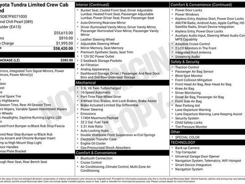Used 2023 Toyota Tundra Limited w/ Power Package AWD/4WD image 5