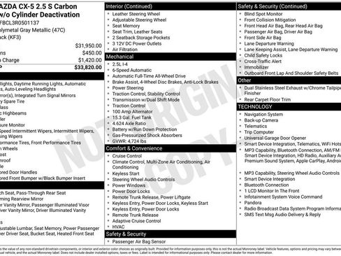 Certified 2024 MAZDA CX-5 Carbon Edition AWD/4WD image 6