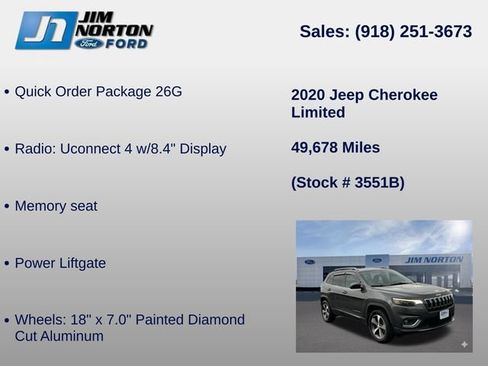 Used 2020 Jeep Cherokee Limited AWD/4WD image 11