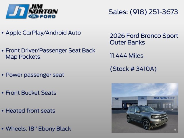 Used 2026 Ford Bronco Sport Outer Banks w/ Outer Banks Tech Package+ AWD/4WD image 40