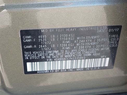 Used 2017 Subaru Outback 2.5i Premium image 51