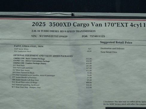 New 2025 Mercedes-Benz Sprinter 3500 image 20