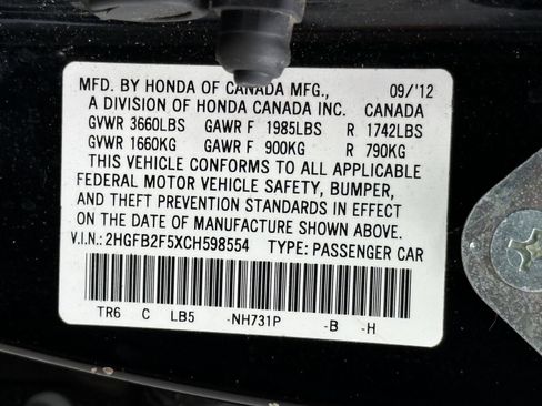 Used 2012 Honda Civic LX image 14