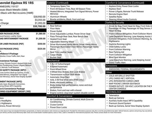 Certified 2024 Chevrolet Equinox RS w/ RS Leather Package image 10