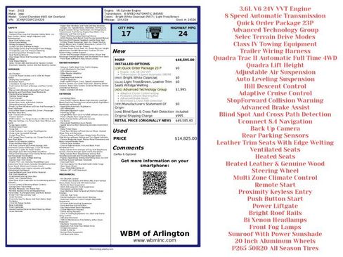 Used 2015 Jeep Grand Cherokee Overland w/ Advanced Technology Group image 2