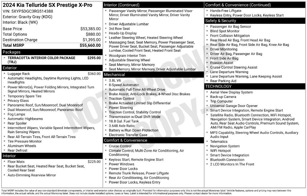 Certified 2024 Kia Telluride SX Prestige X-Pro AWD/4WD image 36