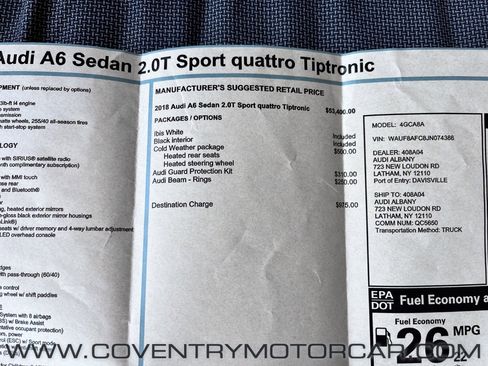 Used 2018 Audi A6 2.0T Premium w/ Cold Weather Package image 14