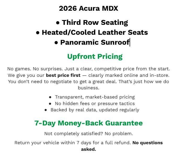 Used 2026 Acura MDX A-Spec AWD/4WD image 2