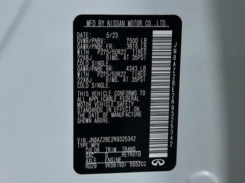 Used 2024 INFINITI QX80 Sensory image 34