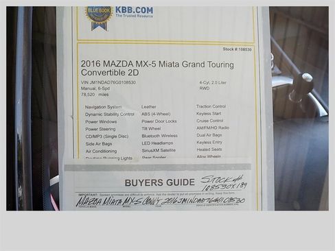 Used 2016 MAZDA MX-5 Miata Grand Touring RWD image 27