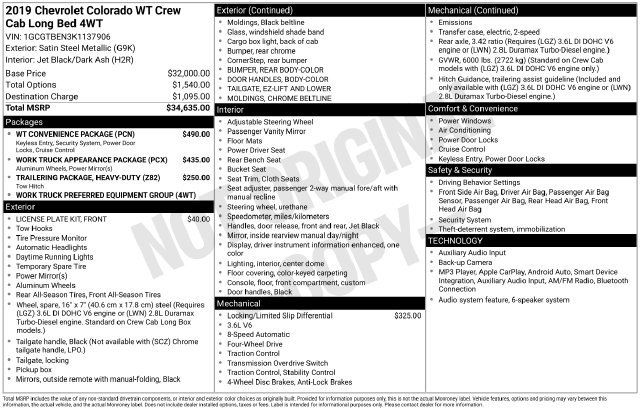 Used 2019 Chevrolet Colorado W/T w/ WT Convenience Package AWD/4WD image 4