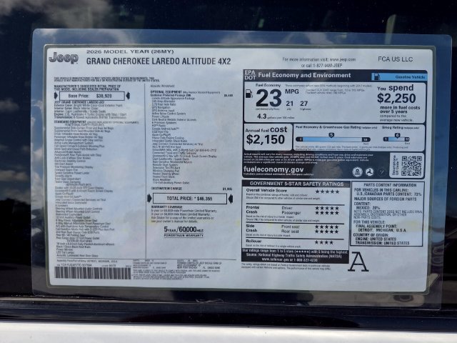New 2026 Jeep Grand Cherokee Altitude RWD image 3