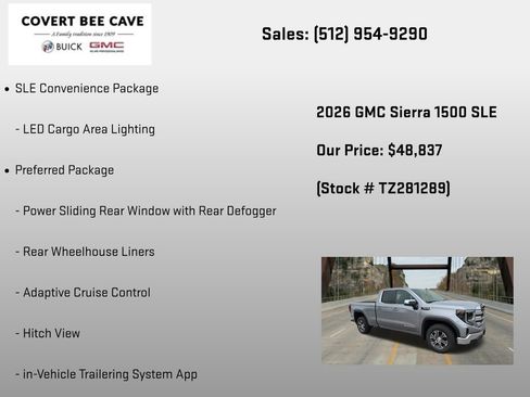 New 2026 GMC Sierra 1500 SLE w/ Preferred Package RWD image 30