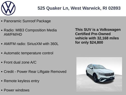 Certified 2023 Volkswagen Tiguan SE w/ Panoramic Sunroof Package AWD/4WD image 7