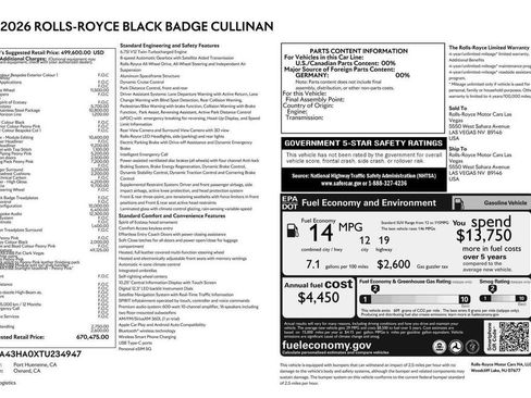 Certified 2026 Rolls-Royce Cullinan Black Badge AWD/4WD image 40