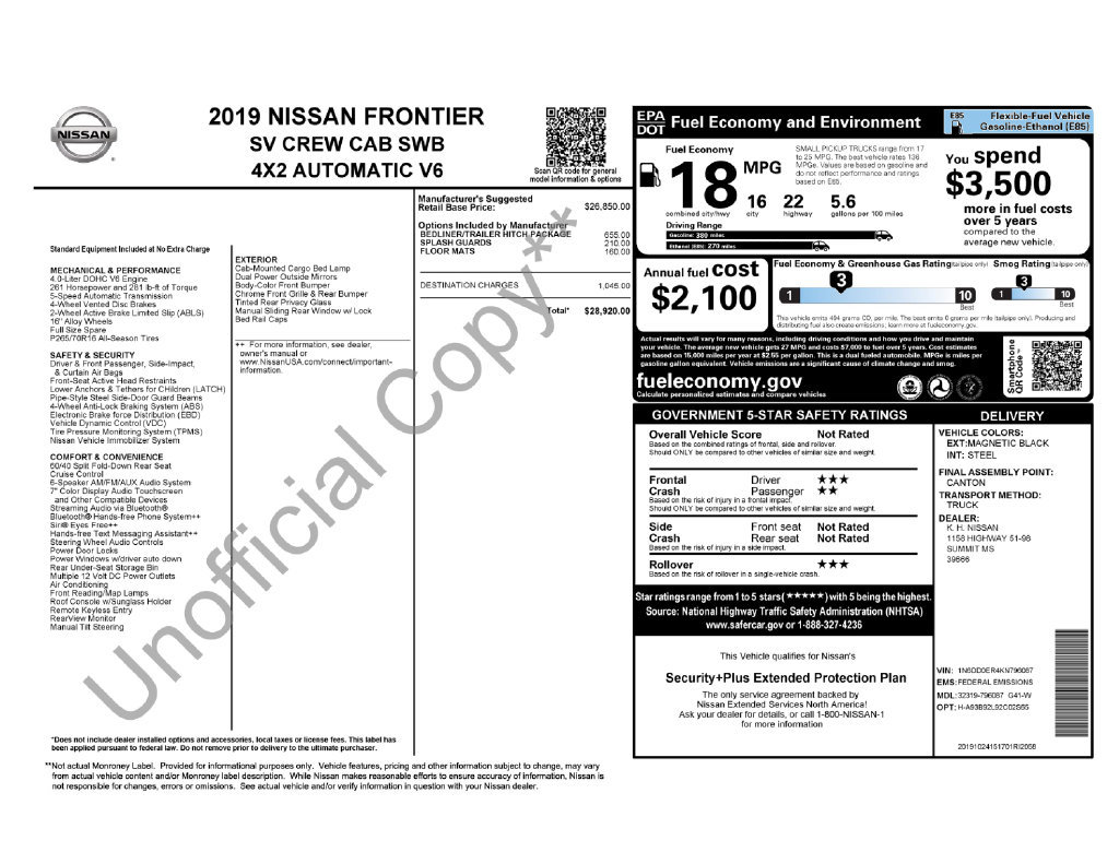 Used 2019 Nissan Frontier SV RWD image 17