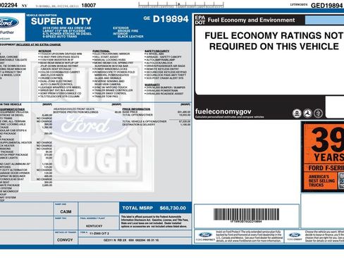 Used 2016 Ford F350 Lariat w/ Lariat Ultimate Package AWD/4WD image 46