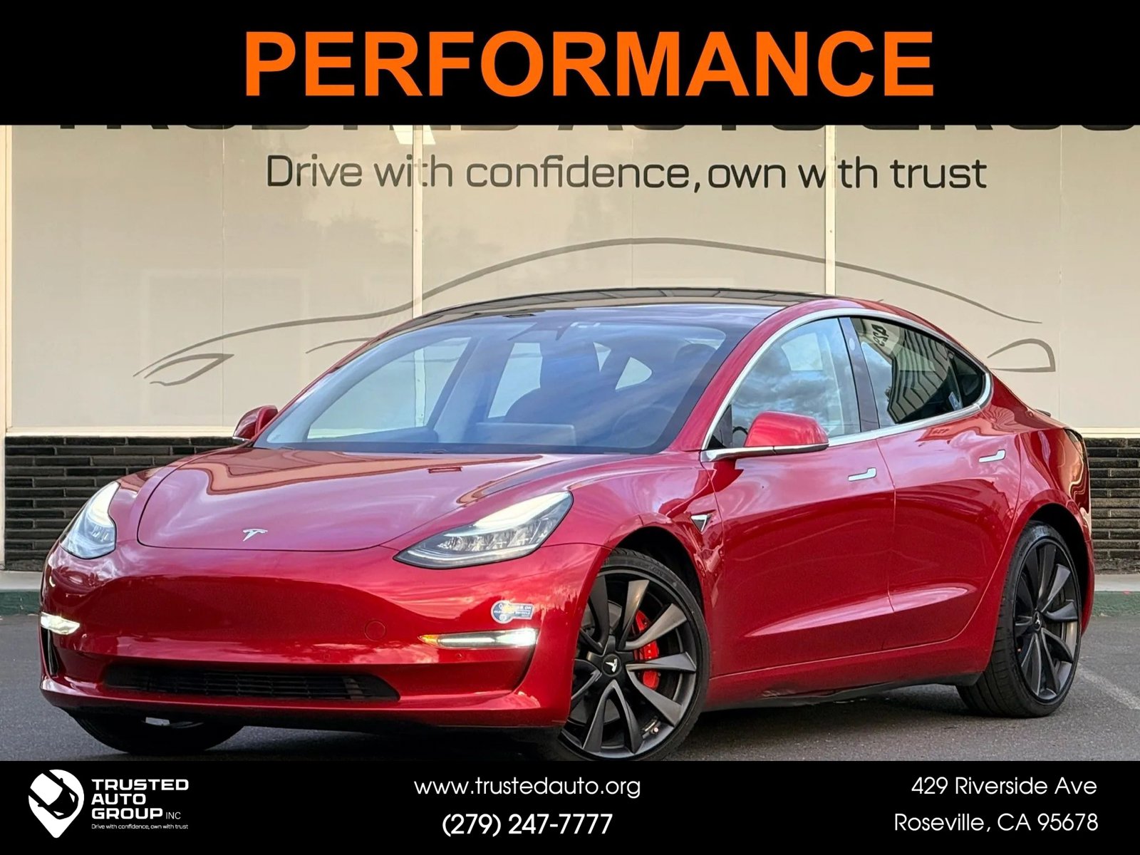 Used 2020 Tesla Model 3 Performance AWD/4WD image 1