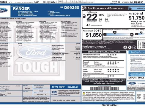 Used 2021 Ford Ranger XLT w/ Equipment Group 301A Mid image 32