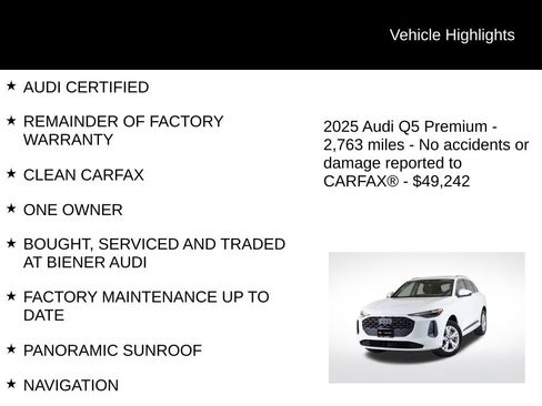 Used 2025 Audi Q5 Premium w/ Convenience Package image 9