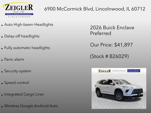 New 2026 Buick Enclave Preferred w/ LPO, Floor Liner Package FWD image 36