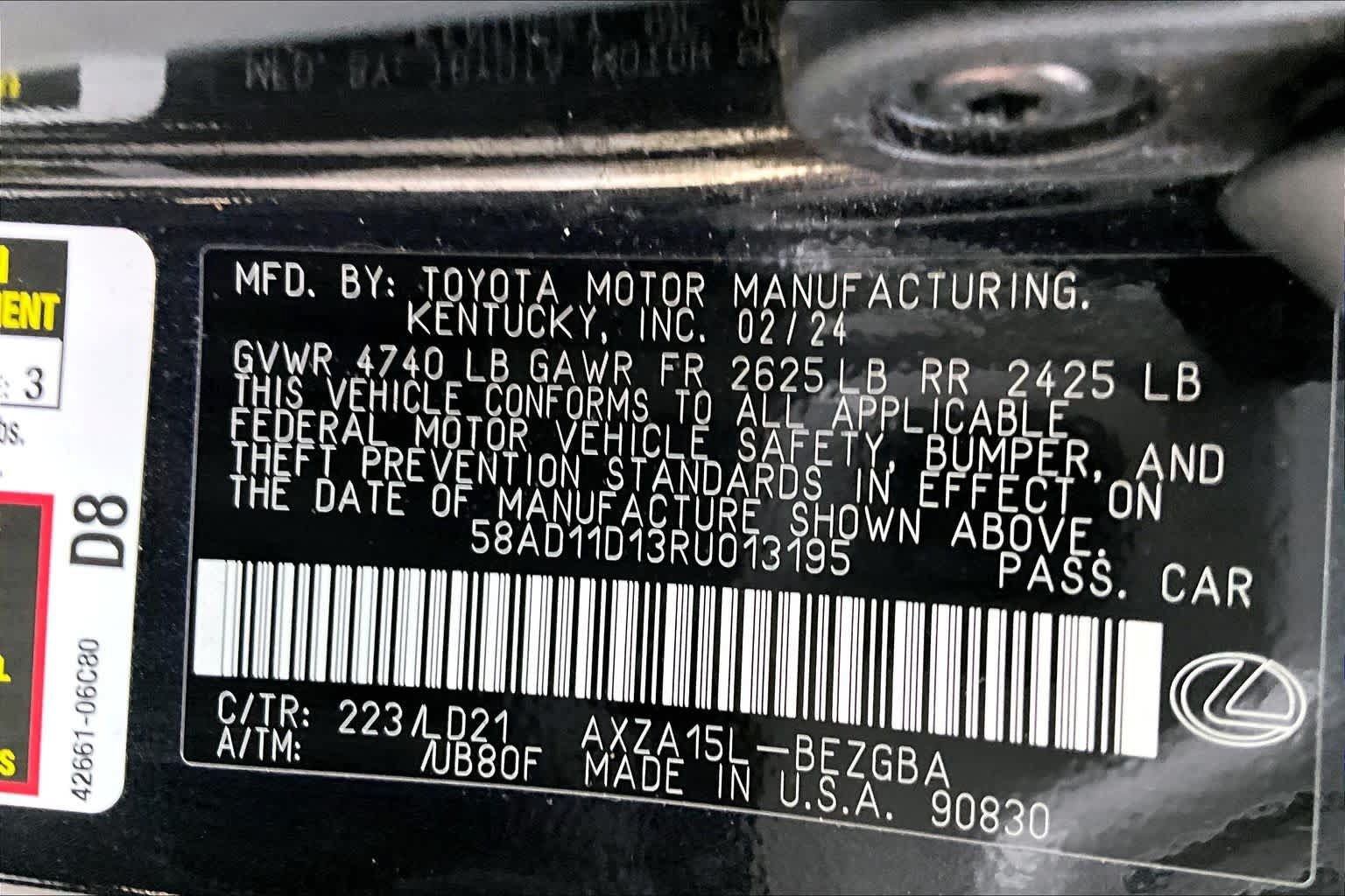 Used 2024 Lexus ES 250 w/ Premium Package AWD/4WD image 35