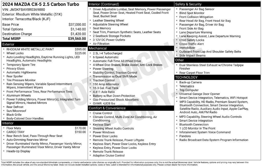 Used 2024 MAZDA CX-5 Carbon Edition AWD/4WD image 12
