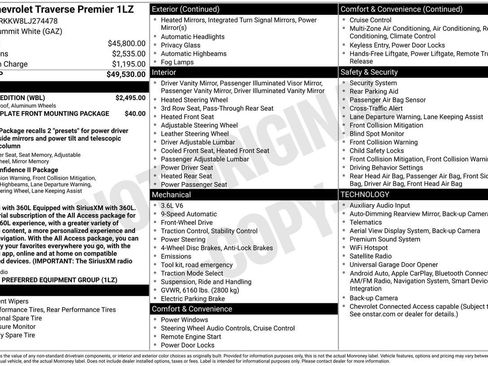 Used 2020 Chevrolet Traverse Premier w/ Redline Edition FWD image 30