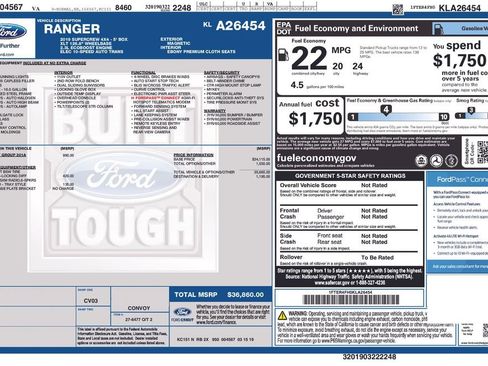 Used 2019 Ford Ranger XLT w/ Equipment Group 301A Mid image 8