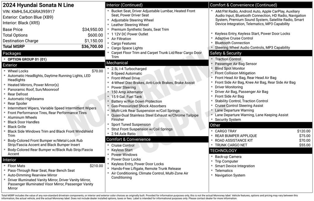 Certified 2024 Hyundai Sonata N Line FWD image 48