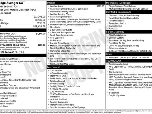 Used 2014 Dodge Avenger SXT w/ Sun/Sound Group FWD image 31