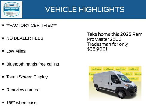 Used 2025 RAM ProMaster 2500 w/ Convenience Group FWD image 12