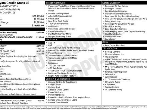 Used 2026 Toyota Corolla Cross LE w/ Moonroof Package AWD/4WD image 9
