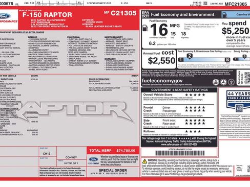 Certified 2021 Ford F150 Raptor w/ Equipment Group 801A High image 8