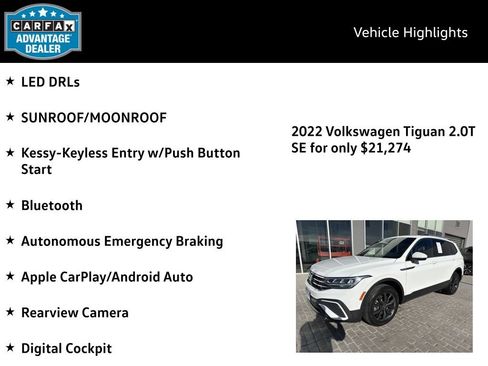 Certified 2022 Volkswagen Tiguan SE w/ Panoramic Sunroof Package image 4