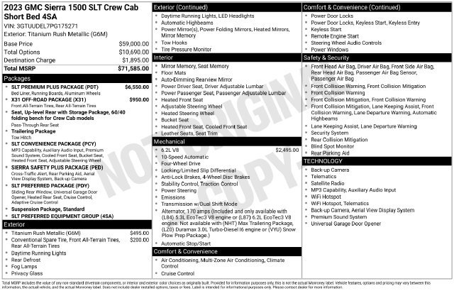 Used 2023 GMC Sierra 1500 SLT w/ SLT Premium Plus Package AWD/4WD image 16