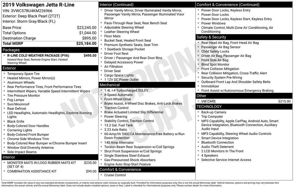 Used 2019 Volkswagen Jetta R-Line w/ R-Line Cold Weather Package FWD image 5