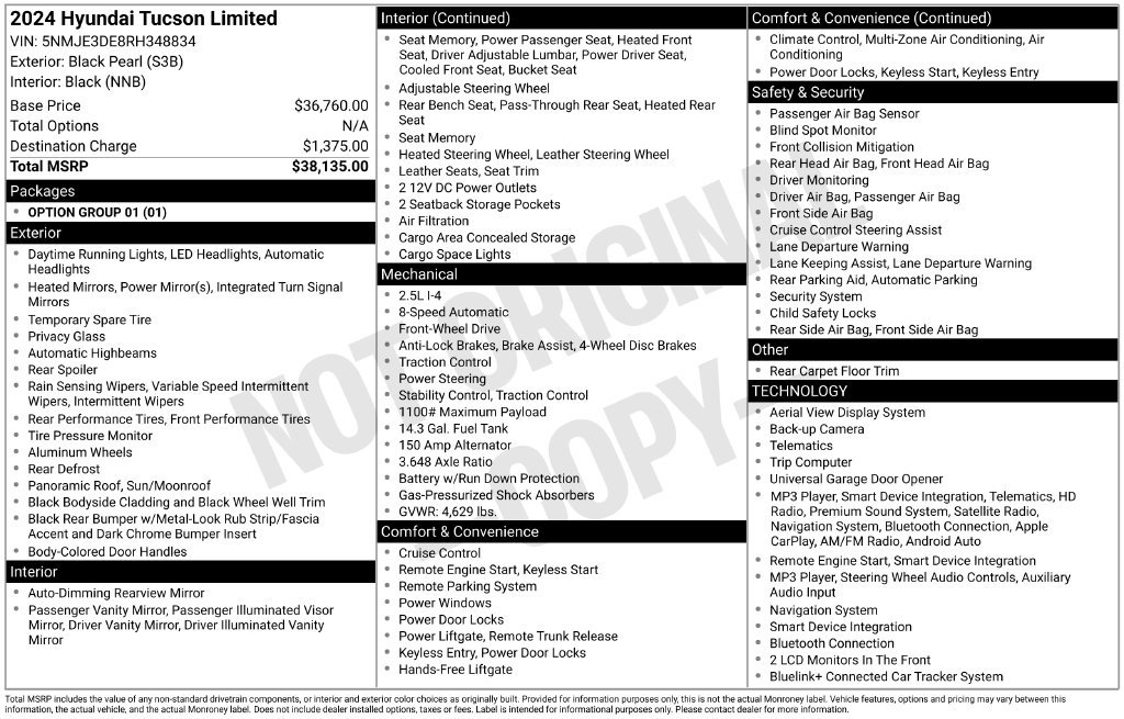 Used 2024 Hyundai Tucson Limited FWD image 32