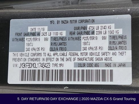 Used 2020 MAZDA CX-5 Grand Touring image 39