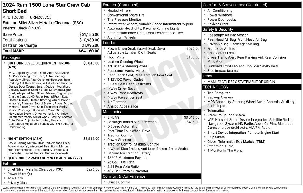 Used 2024 RAM 1500 Lone Star AWD/4WD image 2