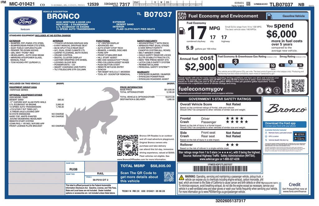 New 2026 Ford Bronco Heritage Edition AWD/4WD image 27
