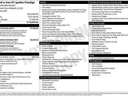 Used 2022 Audi e-tron GT Prestige w/ Prestige Package image 18