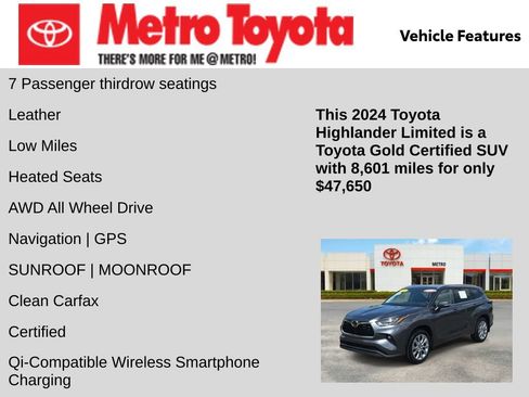 Certified 2024 Toyota Highlander Limited AWD/4WD image 6