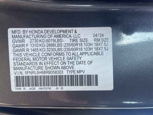 Certified 2024 Honda Odyssey EX-L image 36