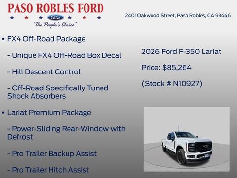 New 2026 Ford F350 Lariat w/ Black Appearance Package AWD/4WD image 12