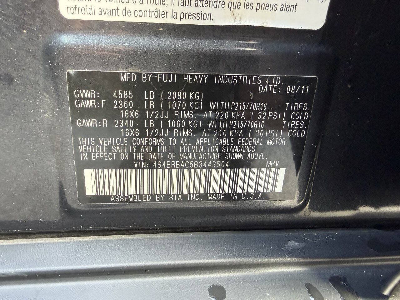 Used 2011 Subaru Outback 2.5i AWD/4WD image 19