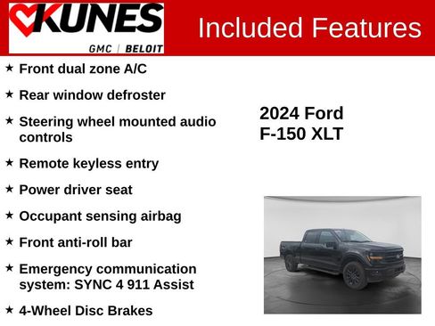 Used 2024 Ford F150 XLT w/ Equipment Group 303A High AWD/4WD image 3