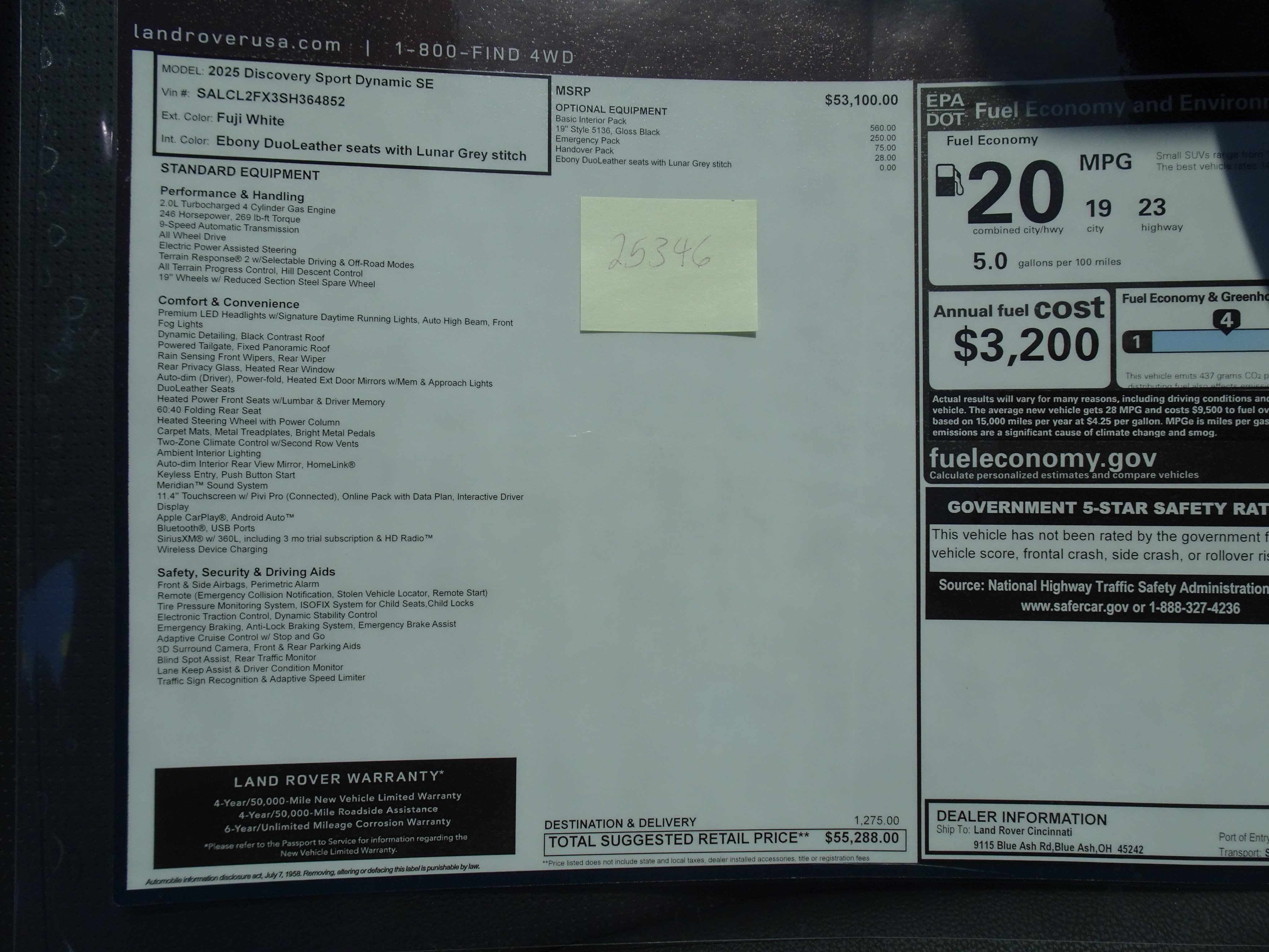 Certified 2025 Land Rover Discovery Sport Dynamic SE AWD/4WD image 4