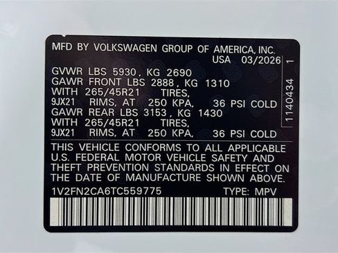 New 2026 Volkswagen Atlas SEL Premium R-Line AWD/4WD image 35