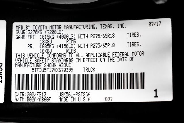 Used 2017 Toyota Tundra SR5 w/ TRD Off Road Package AWD/4WD image 61